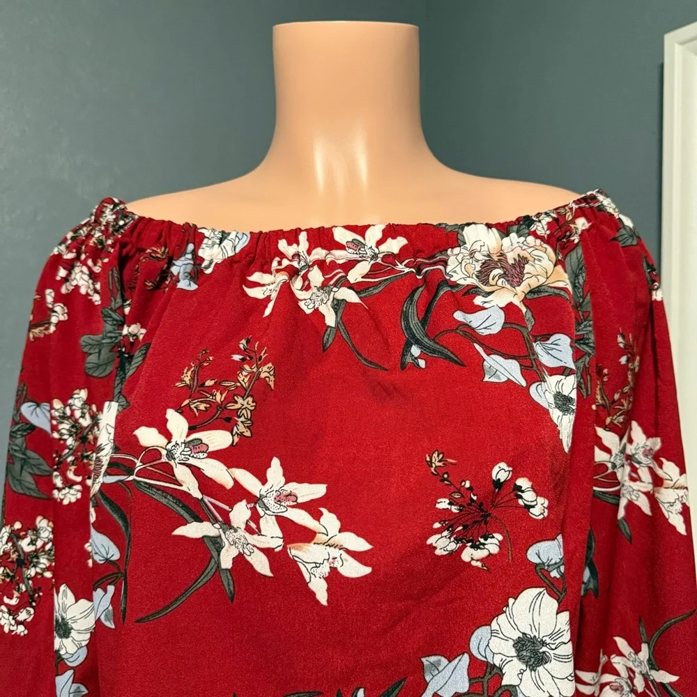 Shein Floral Red Women's Top